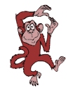Brauner dünner Affe spring herum - Animation animierte gifs Affen