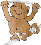 Dicker Affee sitzt in einem Baum - Animiertes GIF funny GIF animations Affen