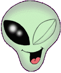 Grüner Alien lacht und zwinkert - Animierte Aliens-GIFs  animierte gifs Aliens