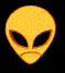 Goldenes Alien-Symbol - 3D Animation animierte Aliens GIFs