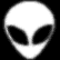 Weißes Alien-Zeichen dreht sich - 3D Effekt Animation Aliens GIFs download