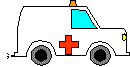  Lustiger weißer Krankenwagen Ambulanz mit Blinklicht Autos .gif Grafiken für Handys