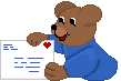 Kleiner Bär verschickt einen Liebesbrief - Animation Bären .gif Bilder