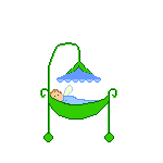 Neu geborener Säugling im Babybett - Cliparts für Geburt anigifs kostenlose Animationen