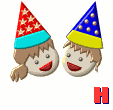 Geburtstagsgäste mit Partyhütchen wünschen Happy Birthday- gif Geburtstagsgrüße funny gifs Geburtstag download kostenlos