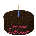 Happy Birthday Torte mit einer brennenden Kerze - Geburtstagsanimation Geburtstag fun gifs kostenlos