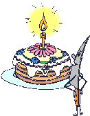Brennende Kerze auf Torte Geburtstag fun gifs kostenlos