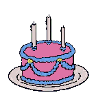 Animation - Geburtstagstorte mit Kerzen wird angeschnitten Geburtstag gifs herunterladen