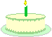Sahnetorte mit Kerze zum Geburtstag - Animiertes GIF Geburtstag GIFs