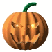 Teuflisch grinsender Halloween Kürbis mit Gesicht animierte gifs Halloween