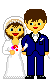 Liebendes Hochzeitspaar gibt sich einen Kuss - Animation Hochzeit GIFs download