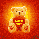 Teddy mit Herz - I love you - animierte GIFs Bären, Herzen und Liebe gifs Bilder für whatsapp