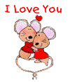 I Love you - Süßes Mäusepaar liebt sich - animierte Liebes-GIFs animierte Ich-liebe-Dich GIFs