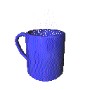 Kaffee in blauer Kaffeetasse - Kaffee-GIFs Animationen funny GIF animations Kaffee