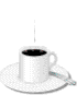 animierte Kaffee Bilder: Weiße Kaffeetasse mit dampfenden Kaffee aniGIFs & bewegte Bilder