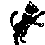 Schwarze Katze wedelt mit Schwanz und steht aufrecht funny gifs Katzen download kostenlos