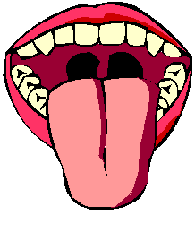 Lustiger Mund mit langer roter Zunge - GIF Lippen gratis GIFS