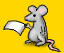 graue Maus liest eine Nachricht auf einem Zettel - süße Mäuse GIFs funny GIF animations Mäuse
