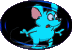Rotierende und drehende blaue dicke Maus - anigifs Mäuse GIFs Animationen umsonst