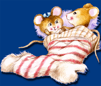 Ani-Gifs Mäuse: Süßes verliebtes Mäusepaar schläft Mäuse gifs herunterladen