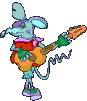 Rocker-Maus spielt Gitarre und macht Musik - animierte Mausgrafiken gifs Bilder für whatsapp