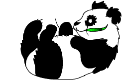 Panda liegt auf dem Rücken und isst Bambus - gif aniGIFs & bewegte Bilder